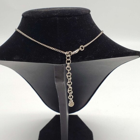 Authentic CHANEL CC with stone Necklace Silver Color - Picture 11 of 12